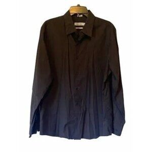 Calvin Klein Mens Modern Fit Brown Long Sleeve Shirt 100% Cotton Size L